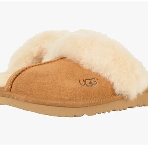 UGG Tan and Cream Shearling Slippers